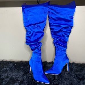 Blue boots and blue jacket